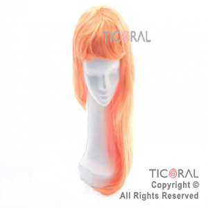 PELUCA LARGA CORTE EN CAPAS CASI LACIA HS7535-9 NARANJA x 1